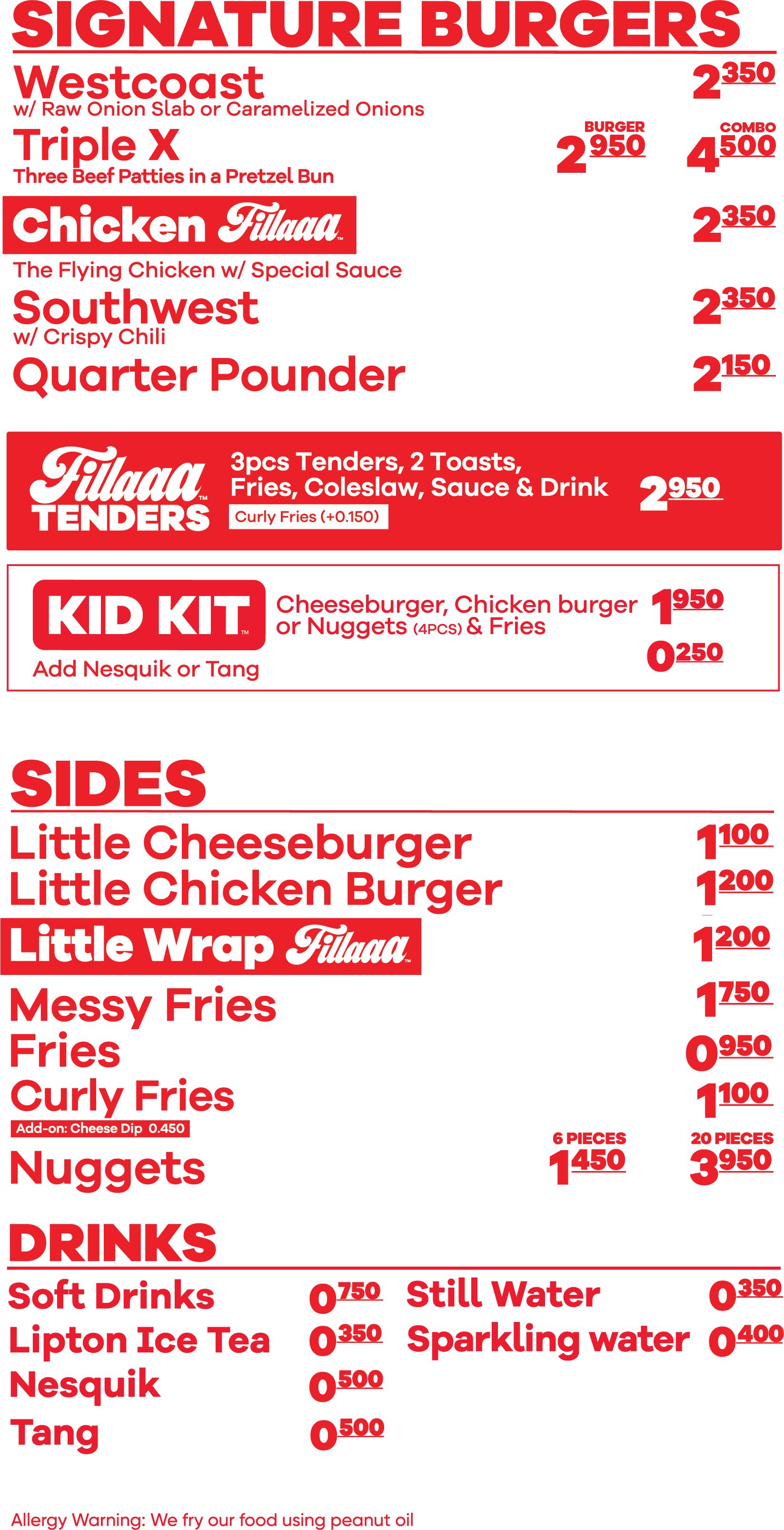 Block Party Menu